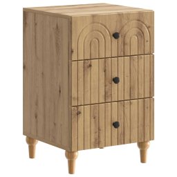 Noptiera cu 3 sertare, stejar artizanal, 43 x 41 x 66,5 cm, vidaXL