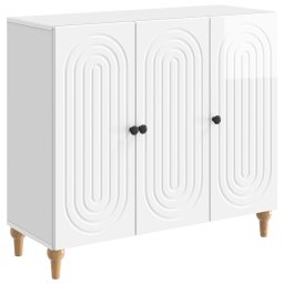 Bufet Alb foarte lucios 89 x 34,5 x 80 cm Lemn prelucrat GartenMobel Dekor
