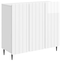 Bufet Alb foarte lucios 89 x 34,5 x 82 cm Lemn prelucrat GartenMobel Dekor