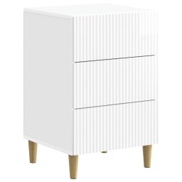 Noptiera alb lucios cu 3 sertare, 43 x 41 x 66,5 cm, vidaXL