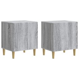 Set 2 noptiere dormitor gri Sonoma, 43 x 34,5 x 50 cm, lemn prelucrat