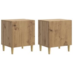 Set 2 noptiere dormitor stejar artizanal, 43 x 34,5 x 50 cm, cu usa