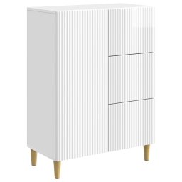 Bufet Alb foarte lucios 66 x 34,5 x 90 cm Lemn prelucrat GartenMobel Dekor
