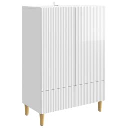 Bufet Alb foarte lucios 66 x 34,5 x 95 cm Lemn prelucrat GartenMobel Dekor