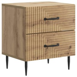 Noptiera dormitor cu 2 sertare, stejar artizanal, 43 x 34,5 x 47,5 cm