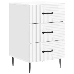 Noptiera alba lucioasa cu 3 sertare, 43 x 41 x 66,5 cm, vidaXL