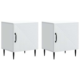 Set 2 noptiere dormitor albe, 43x34,5x50 cm, lemn prelucrat