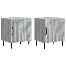 Set 2 noptiere dormitor gri Sonoma, 43x34,5x50 cm, lemn prelucrat