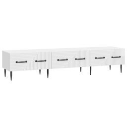 Cabinet TV Alb foarte lucios 147 x 34,5 x 30 cm Lemn prelucrat GartenMobel Dekor