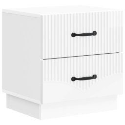 Noptiera alb lucios cu 2 sertare, 43x34,5x44,5 cm, vidaXL