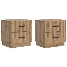 Set 2 noptiere dormitor stejar artizanal, 4 sertare, 43x34,5x44,5 cm
