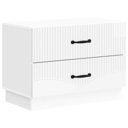 Noptiera alb lucios cu 2 sertare, 62 x 34,5 x 44,5 cm, vidaXL