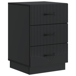 Noptiera neagra cu 3 sertare, 43 x 41 x 63,5 cm, lemn prelucrat