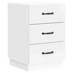 Noptiera alb foarte lucios cu 3 sertare, 43 x 41 x 63,5 cm, vidaXL