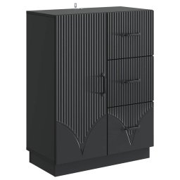 Bufet cu sertar Negru 66 x 34,5 x 87 cm Lemn prelucrat GartenMobel Dekor