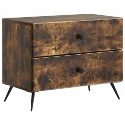 Noptiera cu 2 sertare, stejar fumuriu, 62 x 34,5 x 47,5 cm, vidaXL