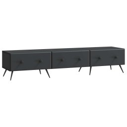Cabinet TV cu sertar Negru 147 x 34,5 x 30 cm Lemn prelucrat GartenMobel Dekor