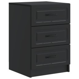 Noptiera neagra cu 3 sertare din lemn prelucrat, 43 x 41 x 63,5 cm