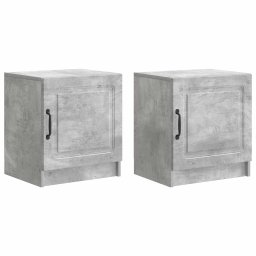 Set 2 noptiere pentru dormitor, gri beton, 43 x 34,5 x 47 cm