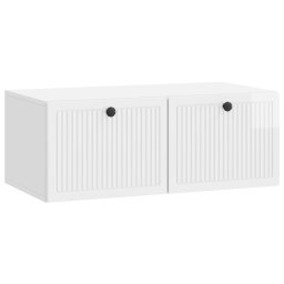 Dulap TV suspendat alb foarte lucios, 78,5 x 41 x 30 cm, 2 usi