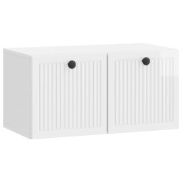 Dulap TV suspendat alb foarte lucios, 59,5 x 31 x 30 cm, 2 usi