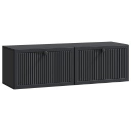 Dulap TV suspendat negru, 98 x 31 x 30 cm, cu 2 usi, stil modern