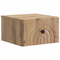 Dulap de noapte suspendat, stejar artizanal, 33 x 34,5 x 20 cm