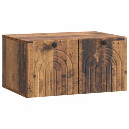 Dulap TV suspendat cu 2 usi, finisaj lemn vechi, 59,5 x 41 x 30 cm