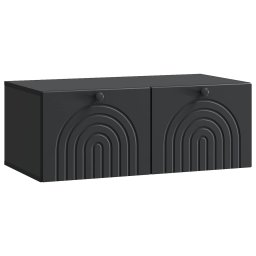 Dulap TV suspendat de perete negru, 78,5 x 41 x 30 cm, 2 usi