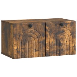 Dulap TV suspendat de perete, stejar fumuriu, 59,5 x 31 x 30 cm