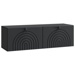 Dulap TV suspendat de perete, negru, 98 x 31 x 30 cm, cu 2 usi