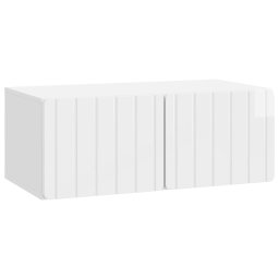 Dulap TV suspendat alb lucios, 78,5 x 41 x 30 cm, 2 usi