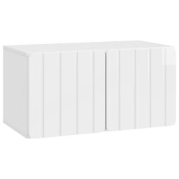 Dulap TV suspendat alb lucios din lemn prelucrat, 59,5 x 31 x 30 cm