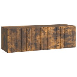 Dulap TV suspendat de perete, stejar fumuriu, 98 x 31 x 30 cm