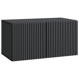 Dulap TV suspendat de perete negru, 59,5 x 31 x 30 cm, 2 usi