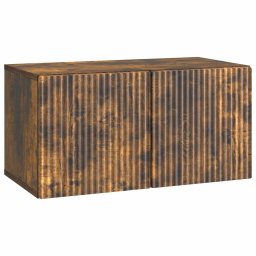 Dulap TV suspendat de perete, stejar fumuriu, 59,5 x 31 x 30 cm