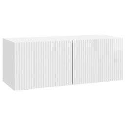 Dulap TV suspendat alb foarte lucios, 78,5 x 31 x 30 cm, 2 usi