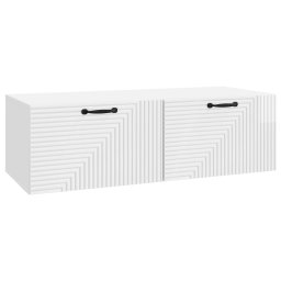 Dulap TV suspendat alb lucios, 98 x 41 x 30 cm, cu 2 usi