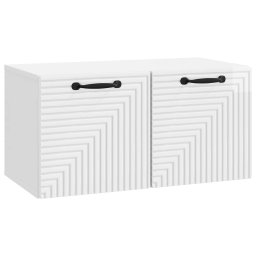 Dulap TV suspendat pentru perete, alb lucios, 59,5 x 31 x 30 cm
