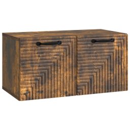 Dulap TV suspendat cu 2 usi, stejar fumuriu, 59,5 x 31 x 30 cm
