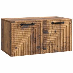 Dulap TV suspendat cu 2 usi, lemn vechi, 59,5 x 31 x 30 cm