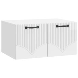 Dulap TV suspendat alb lucios, 2 usi, 59,5 x 41 x 30 cm