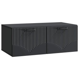 Comoda TV suspendata de perete, neagra, 78,5 x 41 x 30 cm, 2 usi