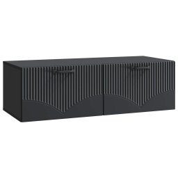 Comoda TV suspendata de perete, neagra, 98 x 41 x 30 cm, 2 usi