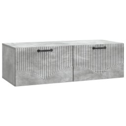 Dulap TV suspendat pentru perete, gri beton, 98 x 41 x 30 cm, 2 usi