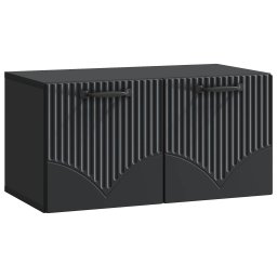 Dulap TV suspendat de perete negru, 59,5 x 31 x 30 cm, 2 usi