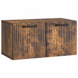 Dulap TV suspendat de perete, stejar fumuriu, 59,5 x 31 x 30 cm