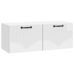Dulap TV suspendat alb foarte lucios, 78,5 x 31 x 30 cm, 2 usi
