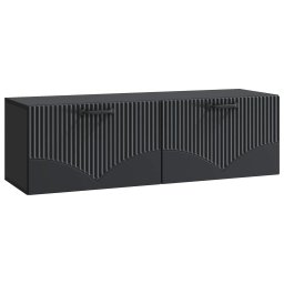 Comoda TV suspendata de perete, neagra, 98 x 31 x 30 cm, 2 usi