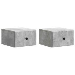 Set 2 noptiere suspendate gri beton, 34,5 x 33 x 20 cm, vidaXL